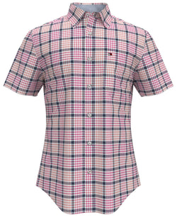 Tommy Hilfiger Custom-fit Fenton Textured Plaid Shirt Bright Jewel thumbnail 1