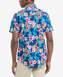 Tommy Hilfiger Custom-fit Hot Tropical-print Textured Shirt Cobalt thumbnail 2