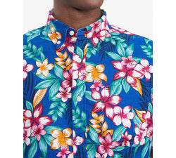 Tommy Hilfiger Custom-fit Hot Tropical-print Textured Shirt Cobalt thumbnail 3
