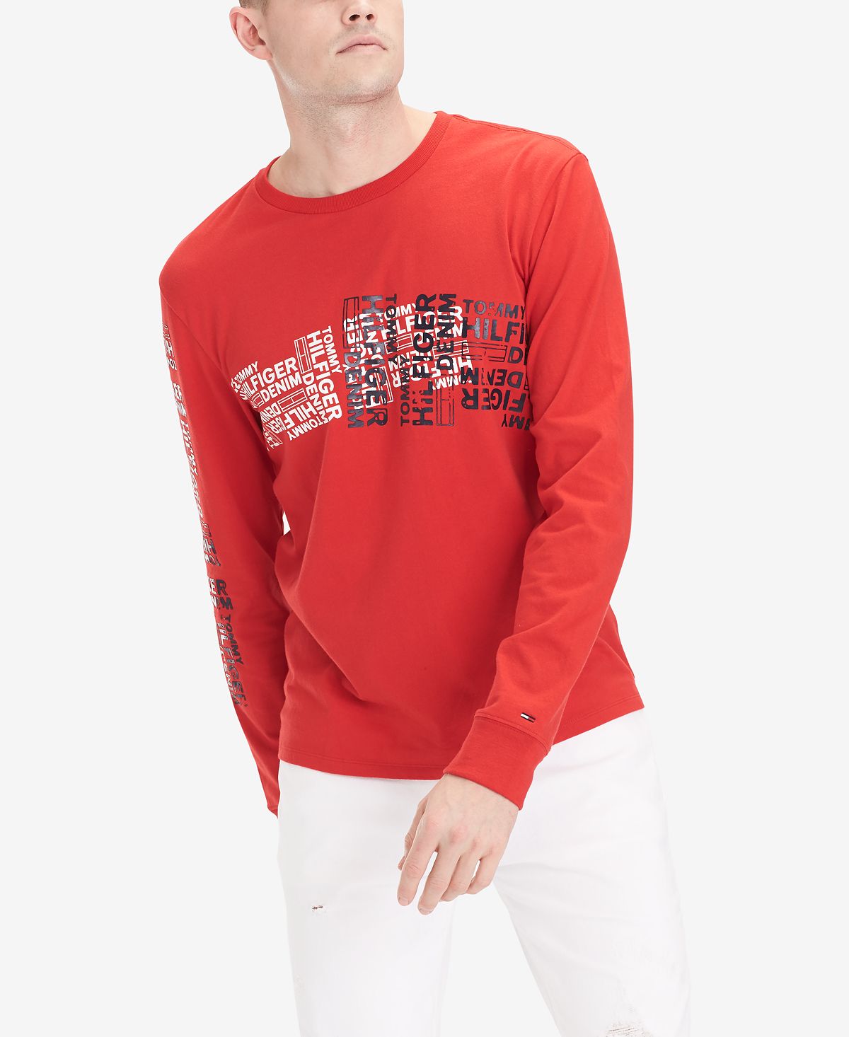 Tommy Hilfiger Denim Metro Logo Graphic T-shirt Old Skool Red