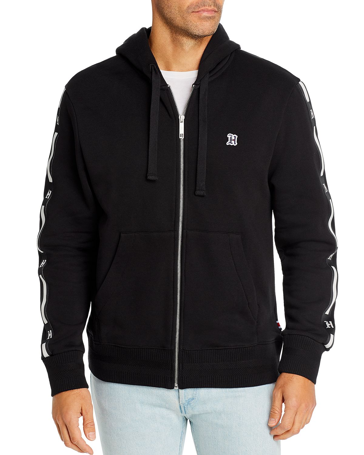 Tommy Hilfiger Embroidered Logo Hoodie Jet Black