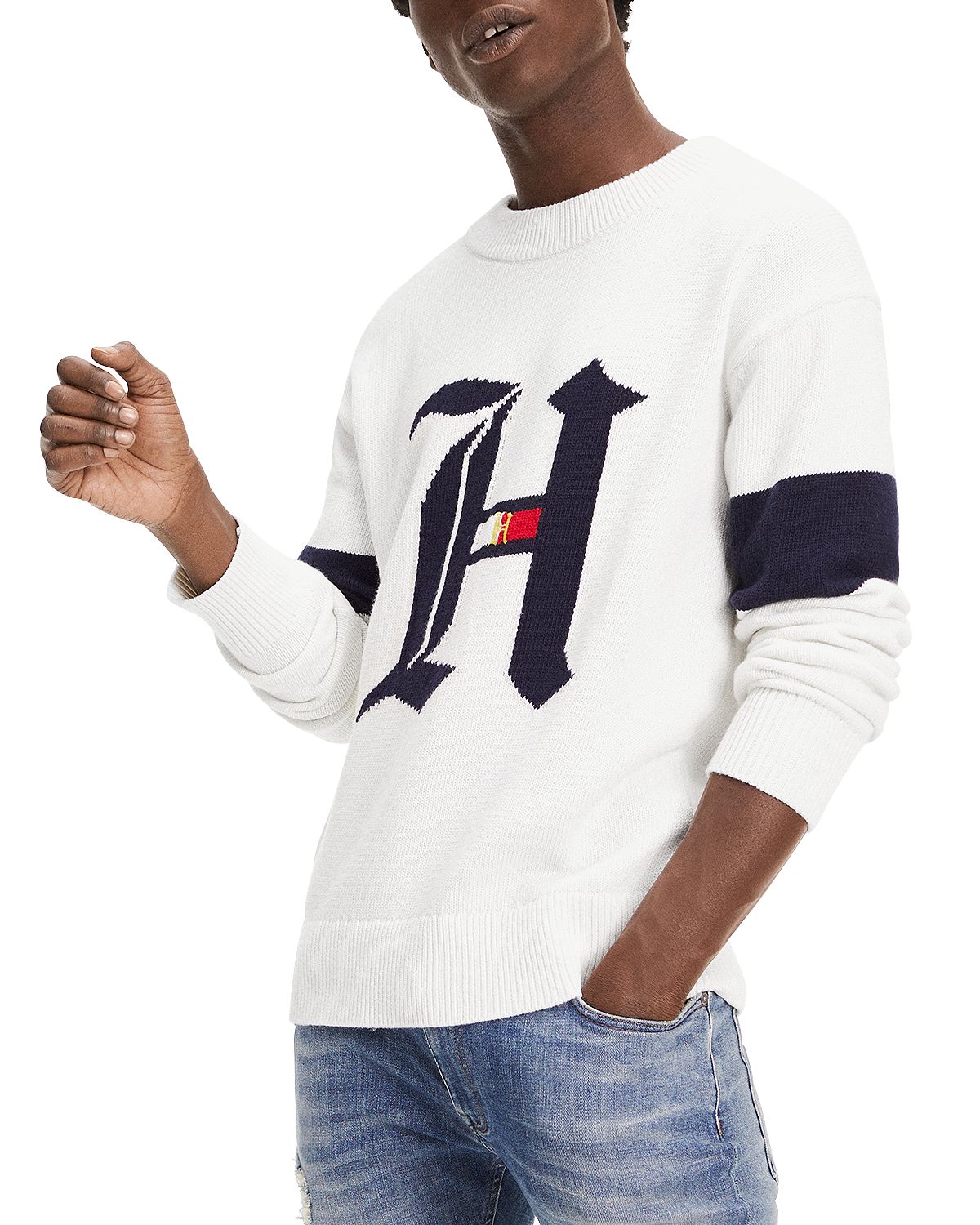 Tommy Hilfiger Embroidered Logo Sweater Snow White