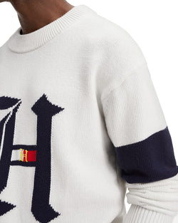 Tommy Hilfiger Embroidered Logo Sweater Snow White thumbnail 4