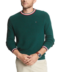 Tommy Hilfiger Geneva Regular-fit Tipped Ribbed-knit Sweater Botanical Garden thumbnail 1