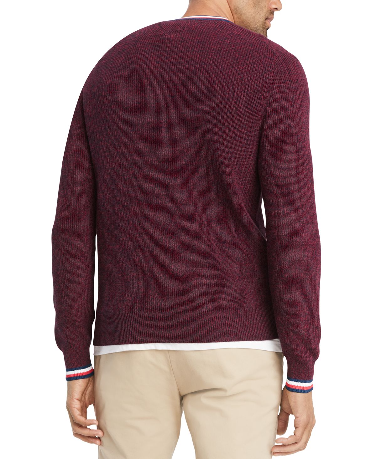 Tommy Hilfiger Geneva Regular-fit Tipped Ribbed-knit Sweater Sky Captain/Rhododendron