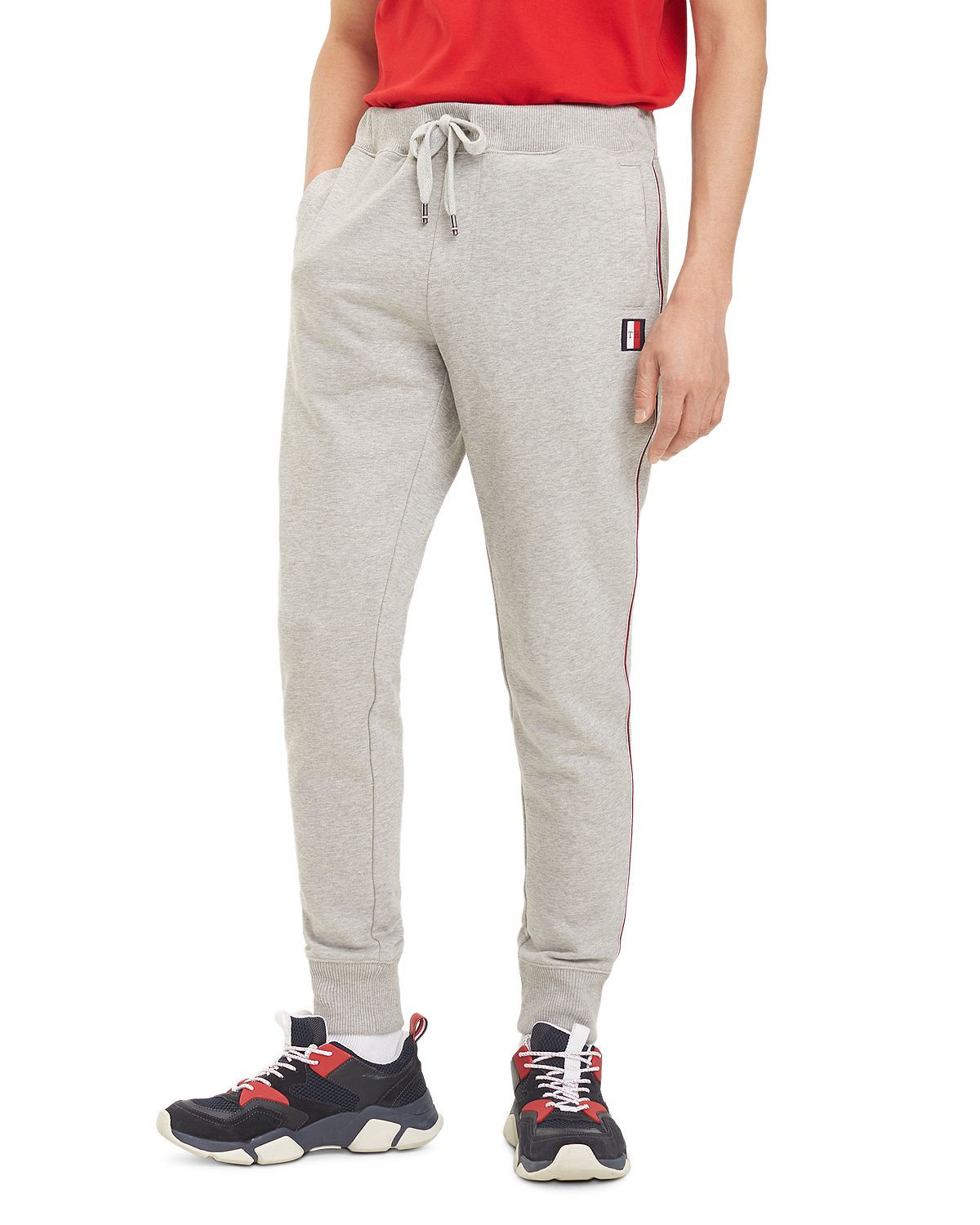Tommy Hilfiger Global Stripe-trimmed Sweatpants Cloud Heather