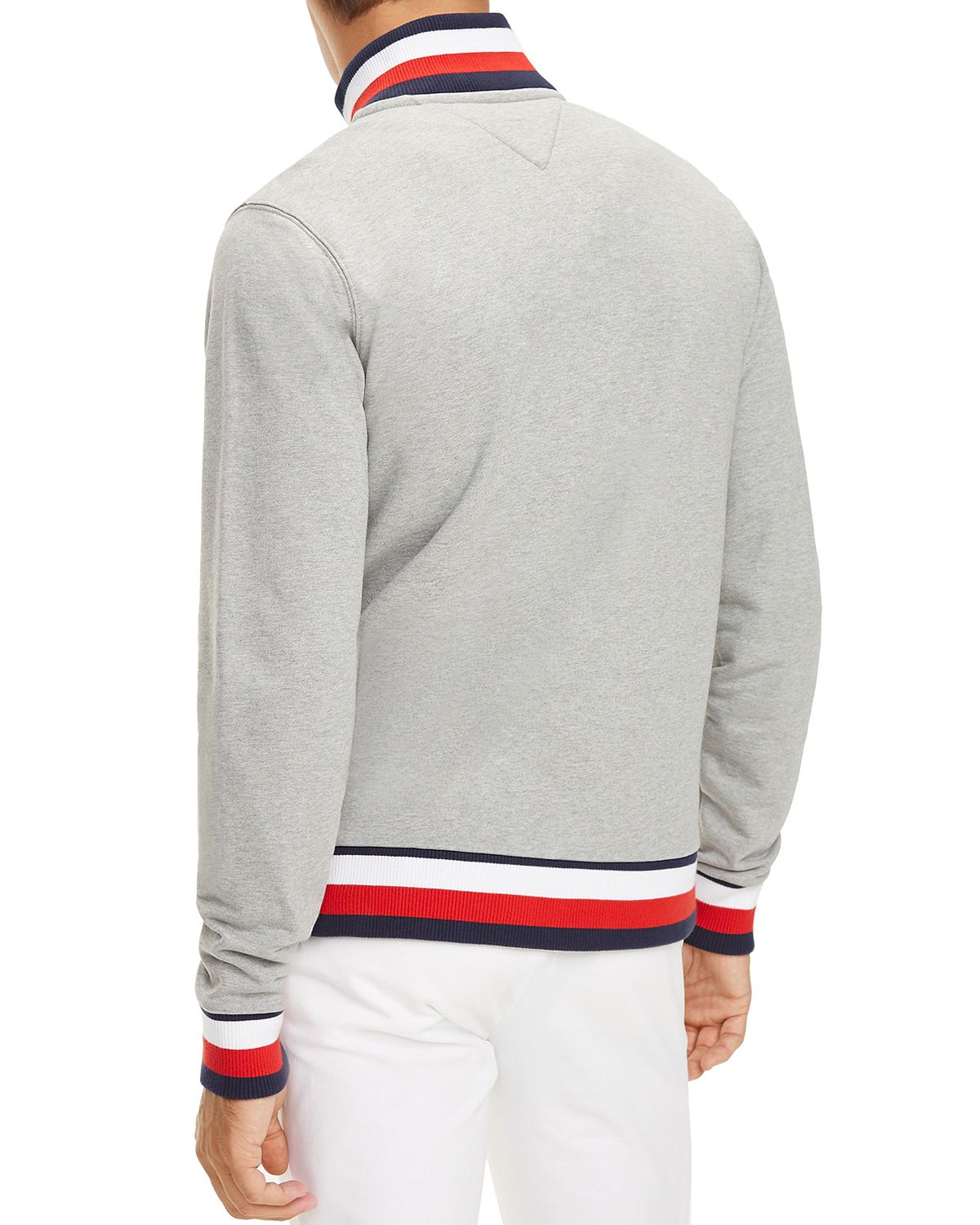 Tommy Hilfiger Global Stripe-trimmed Track Jacket Cloud Heather