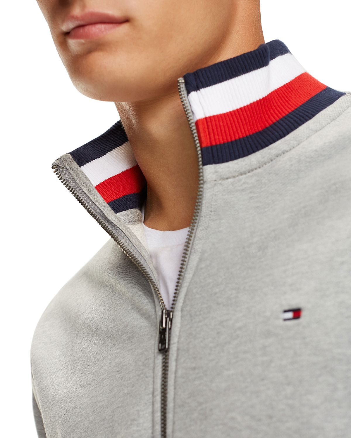 Tommy Hilfiger Global Stripe-trimmed Track Jacket Cloud Heather