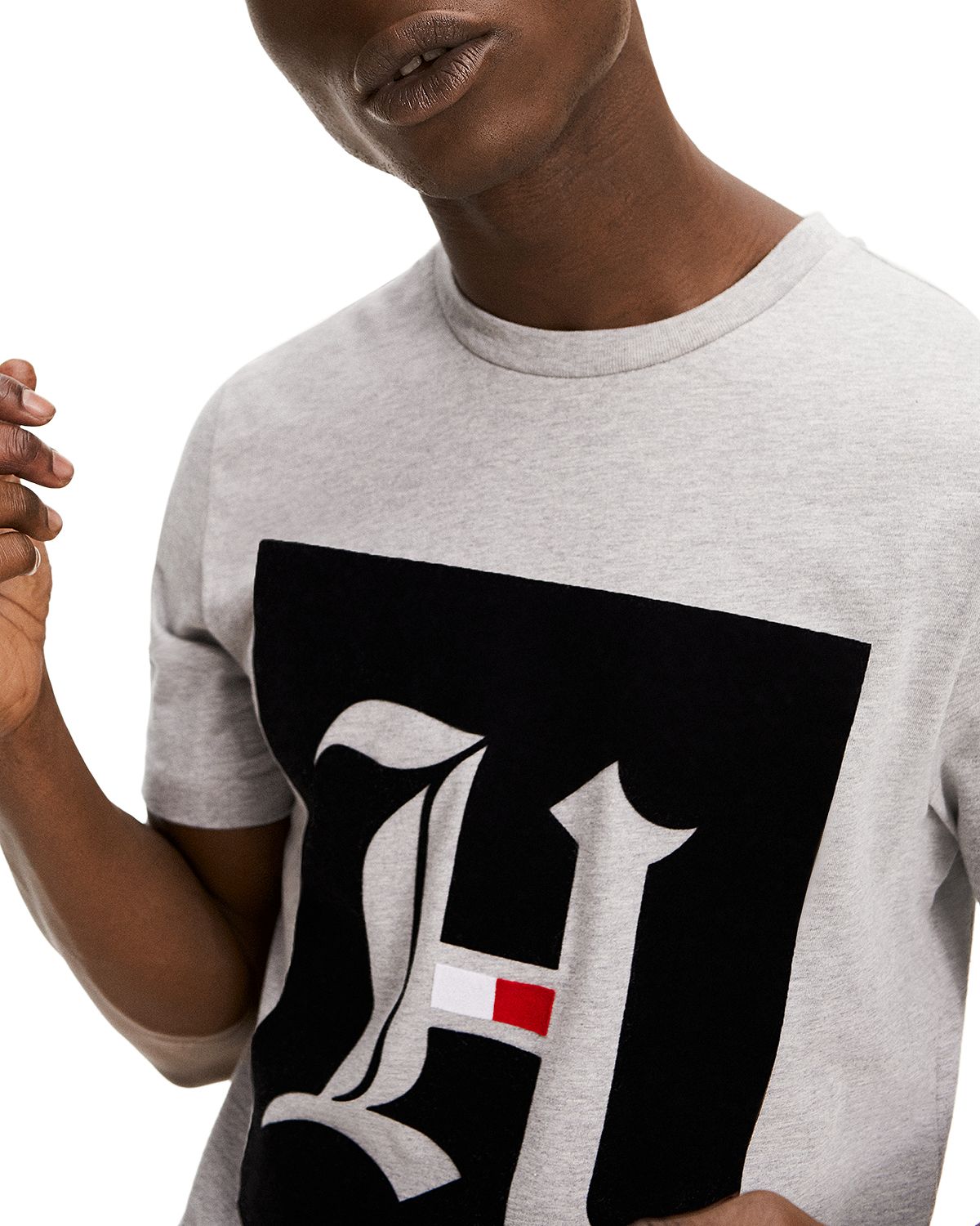 Tommy Hilfiger Graphic Logo Tee Cloud Heather