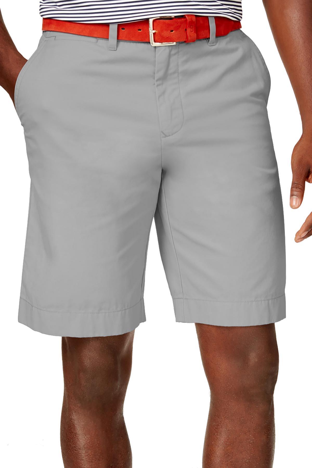 Tommy Hilfiger Griffin-Grey Core Classic-Fit Flat-Front Chino Short