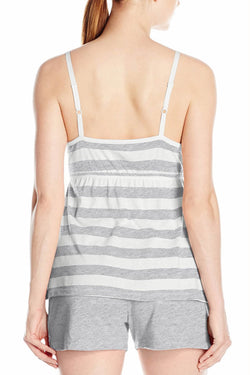 Tommy Hilfiger Heather-Grey/White Stripe Rugby Pajama Camisole Top thumbnail 2