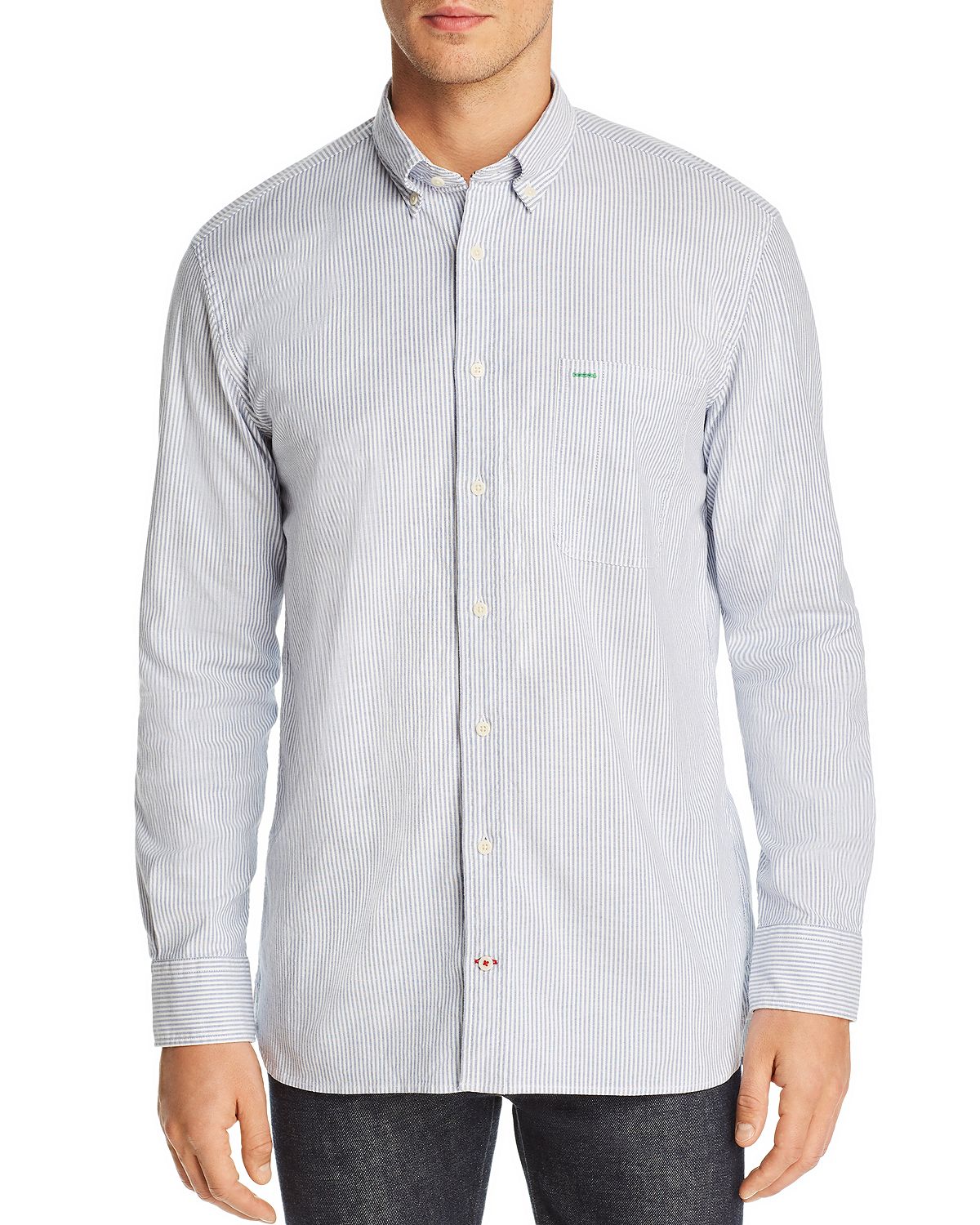 Tommy Hilfiger Icon Logo Stripe-printed Regular Fit Button-down Shirt Shirt Blue