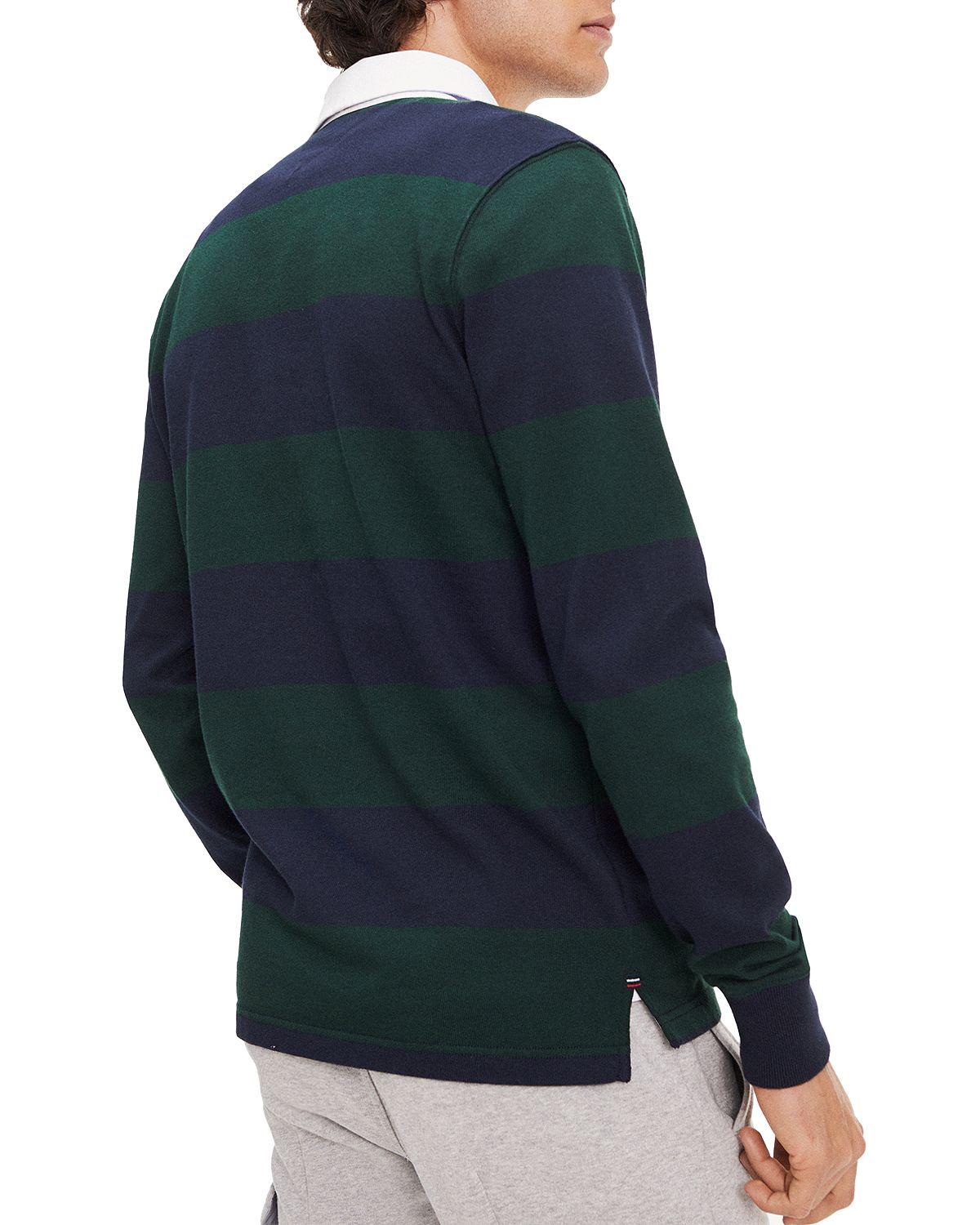 Tommy Hilfiger Iconic Block-stripe Rugby Shirt Green / Sky Captain