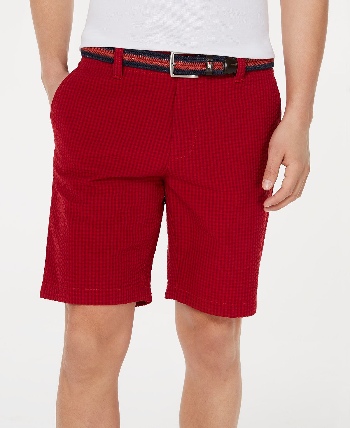 Tommy Hilfiger Jerry Gingham 9" Shorts As Is Red