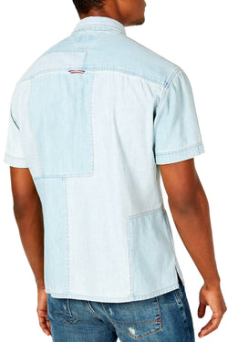Tommy Hilfiger Light Wash Kearney Patchwork Denim Pocket Shirt thumbnail 3