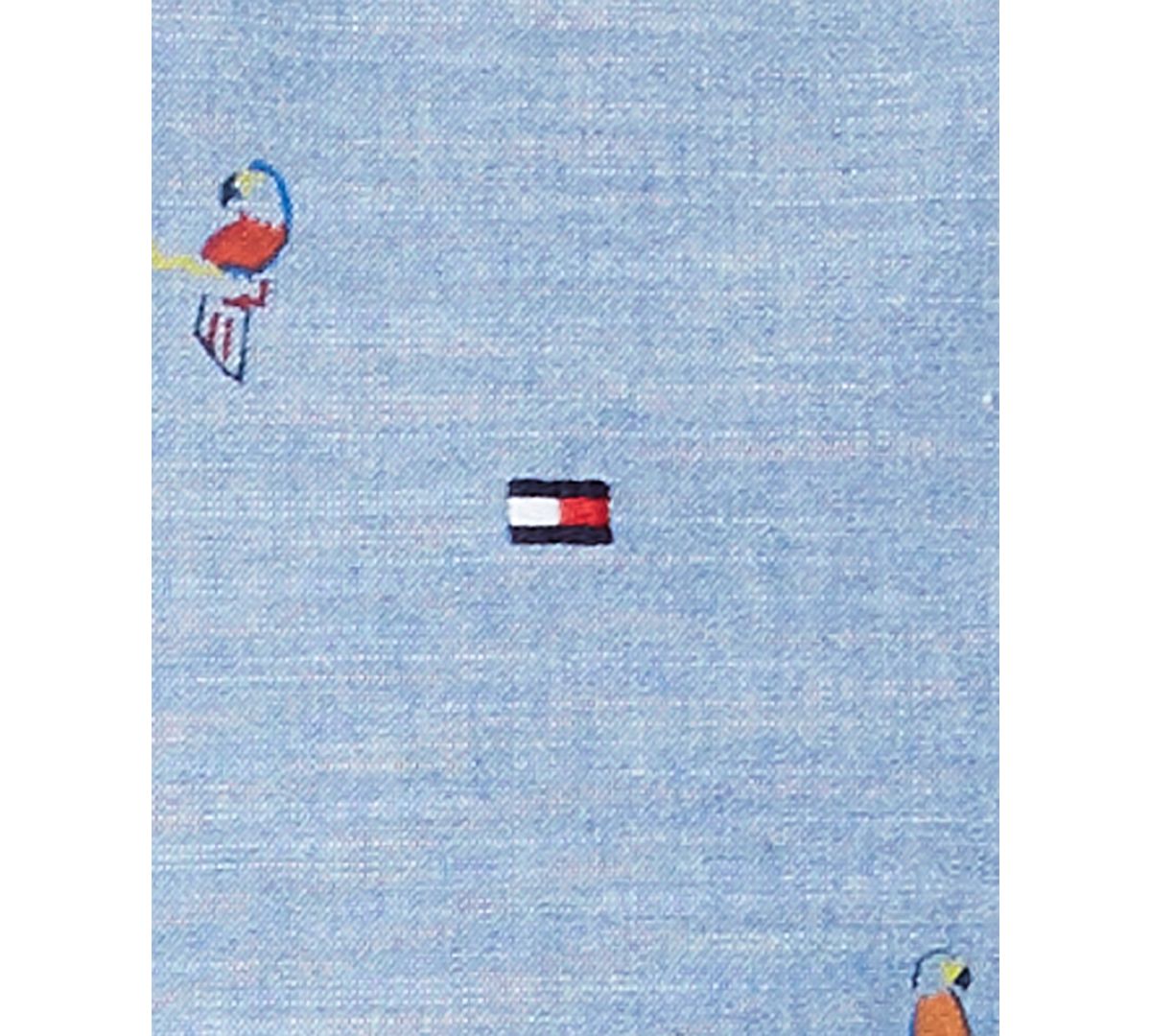 Tommy Hilfiger Manu Custom-fit Parrot-print Camp Collar Shirt Light Chambray