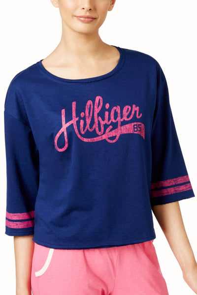 Tommy Hilfiger Medieval-Blue Varsity Pajama Pull-Over