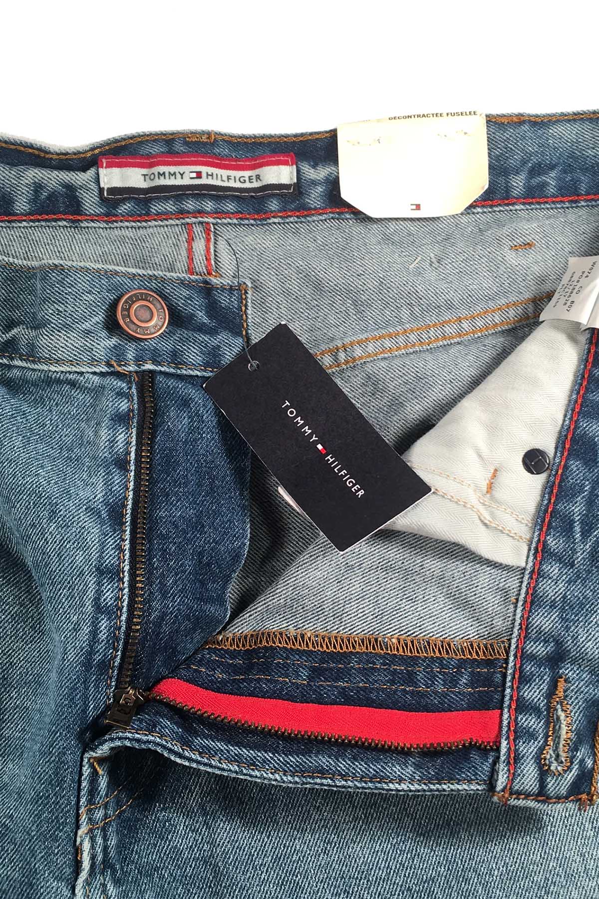 Tommy Hilfiger Medium Blue Wash Distressed Relaxed Tapered Jeans