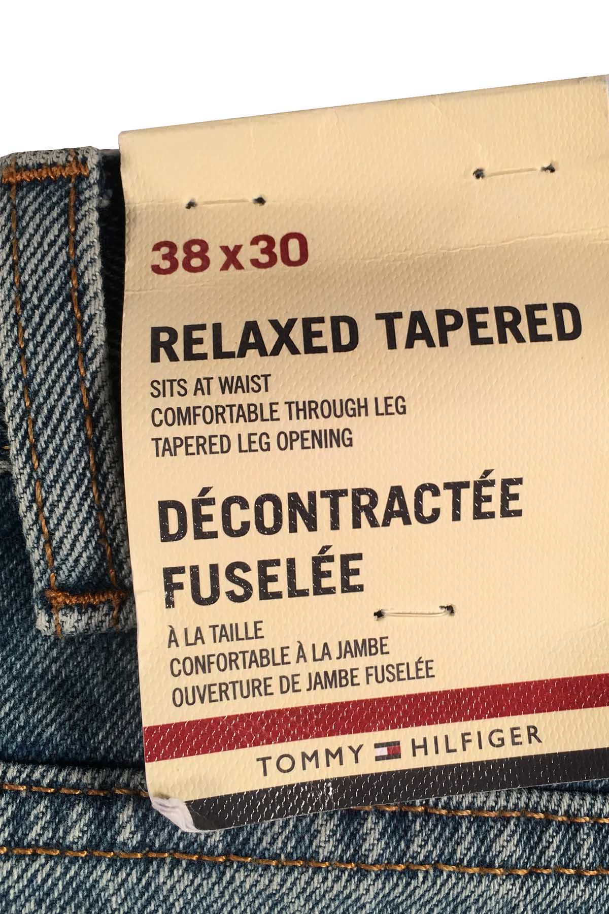 Tommy Hilfiger Medium Blue Wash Distressed Relaxed Tapered Jeans