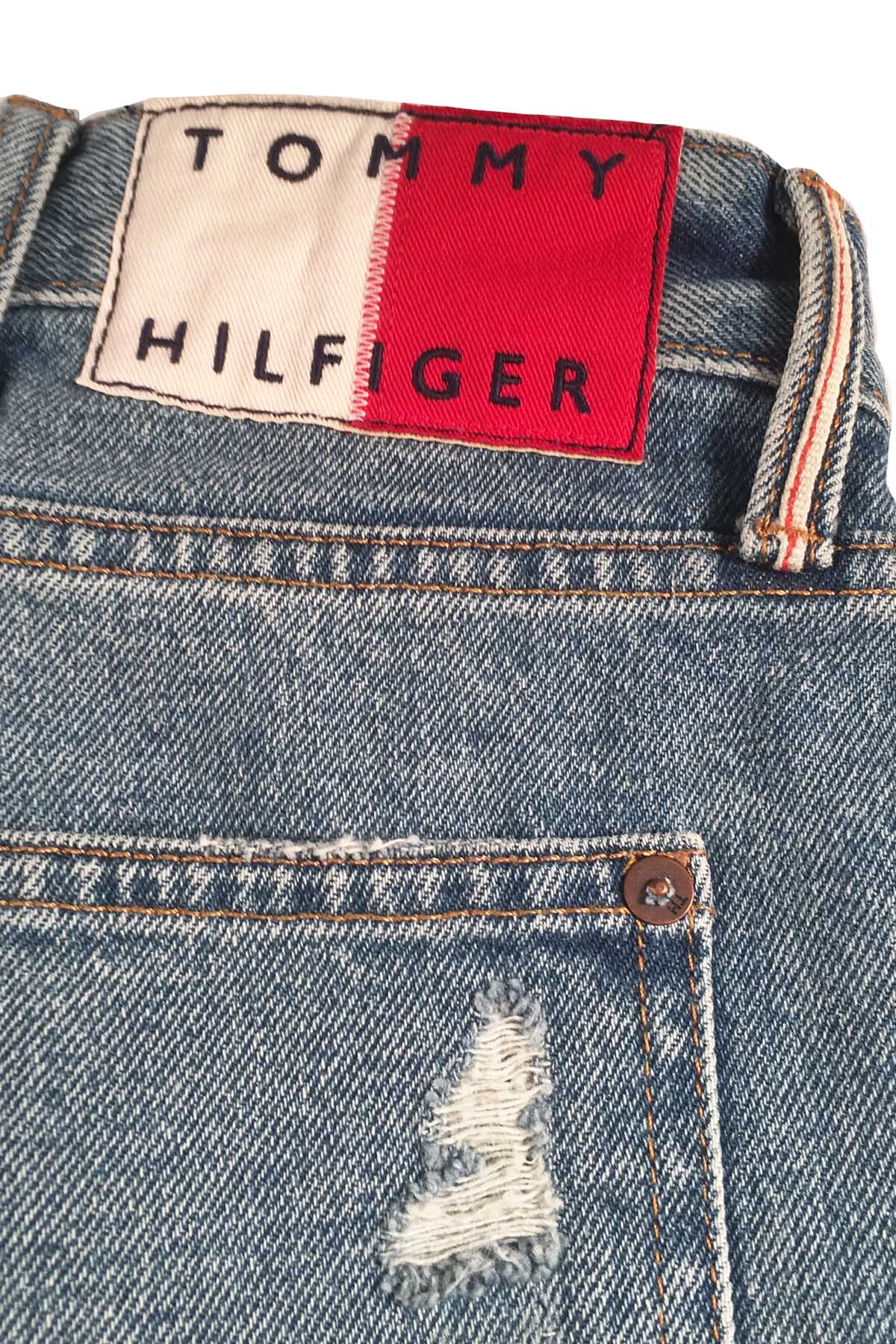 Tommy Hilfiger Medium Blue Wash Distressed Relaxed Tapered Jeans