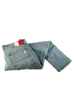 Tommy Hilfiger Medium Blue Wash Distressed Relaxed Tapered Jeans thumbnail 2