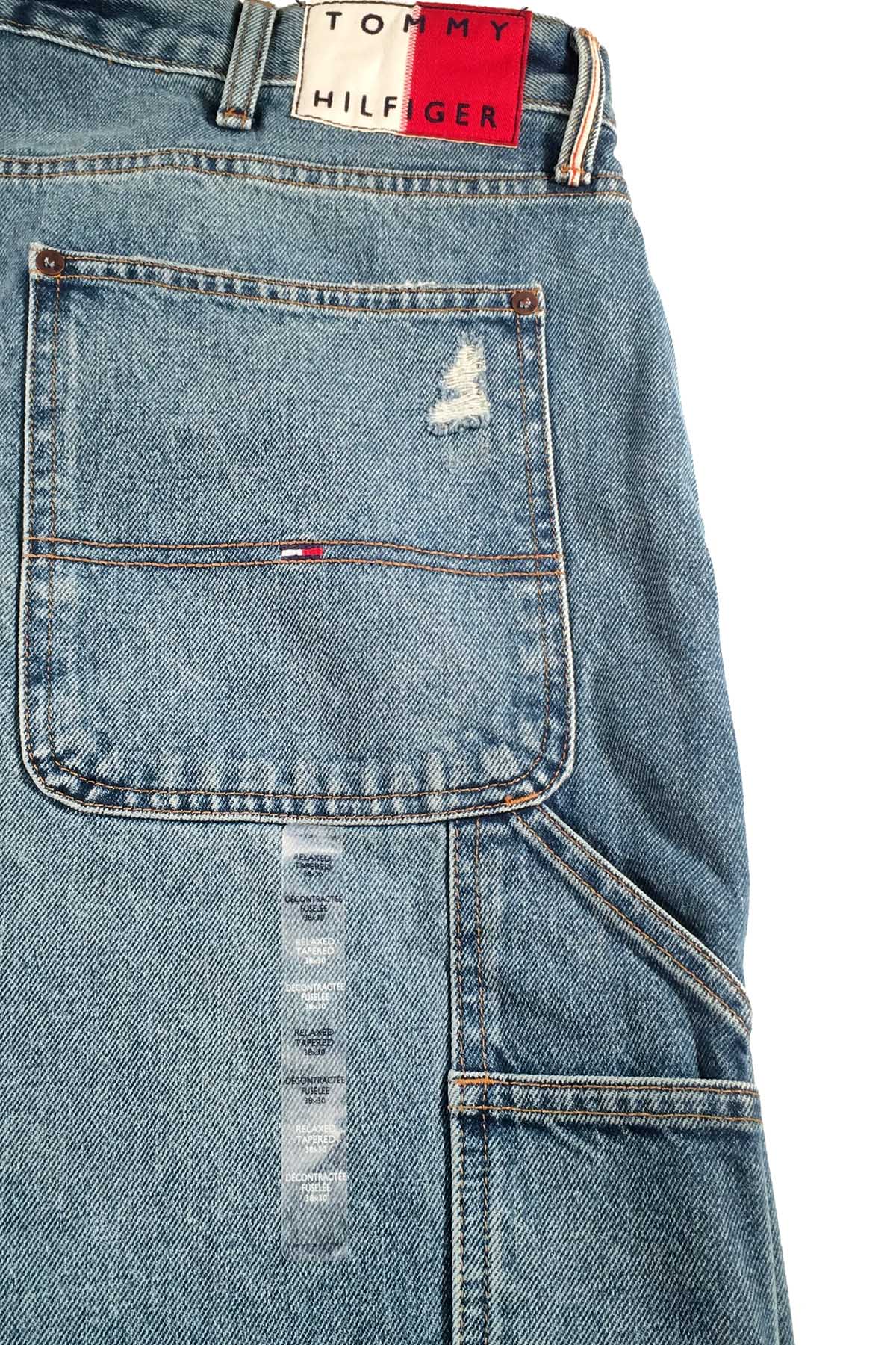 Tommy Hilfiger Medium Blue Wash Distressed Relaxed Tapered Jeans