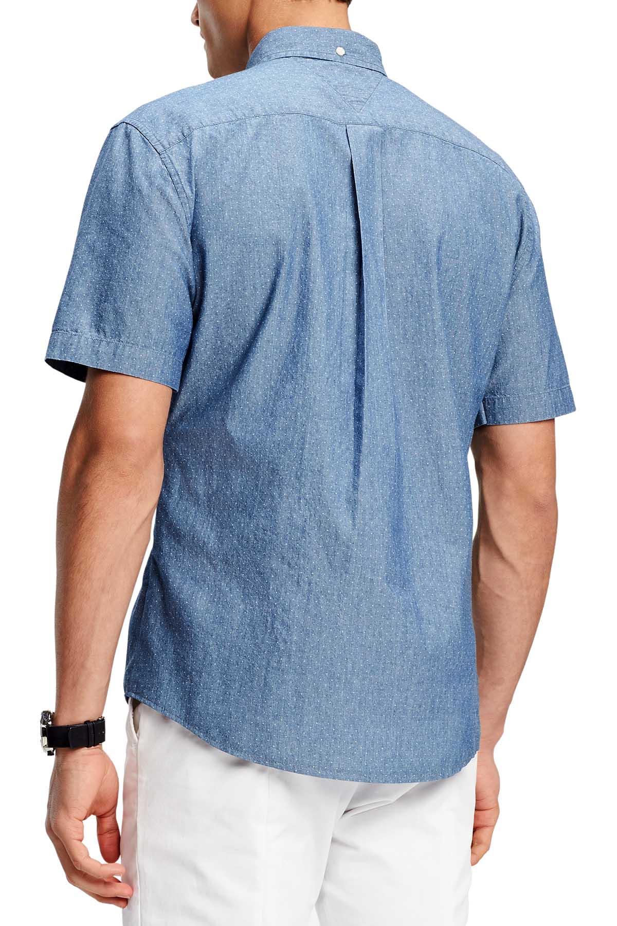 Tommy Hilfiger Medium Indigo Chambray Mini Dot Shirt
