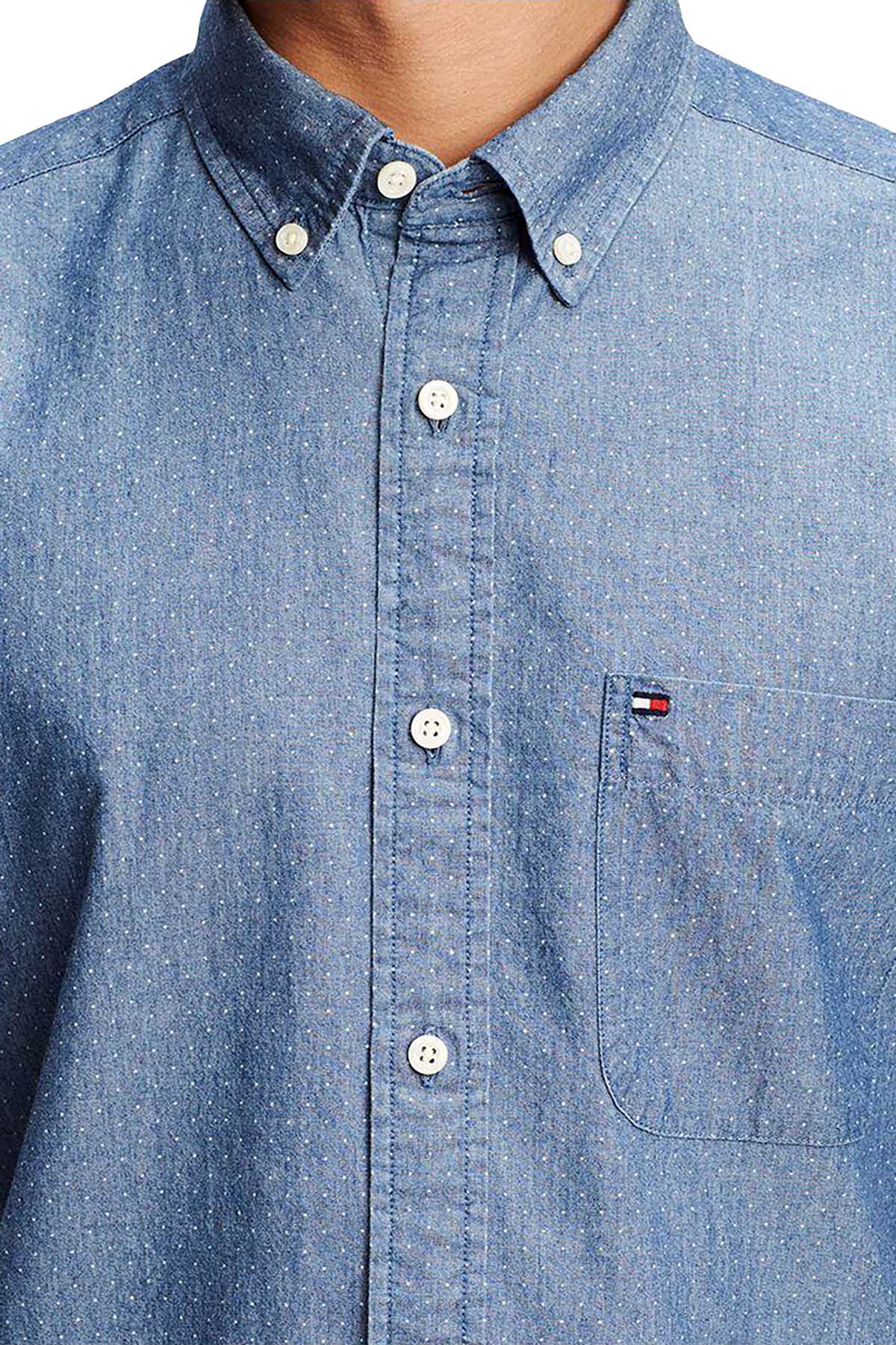 Tommy Hilfiger Medium Indigo Chambray Mini Dot Shirt