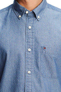 Tommy Hilfiger Medium Indigo Chambray Mini Dot Shirt thumbnail 3