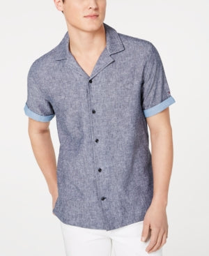 Tommy Hilfiger Men's Cooper Custom-Fit Linen Camp Shirt