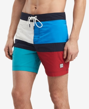 Tommy Hilfiger Men's Maison Colorblocked 6.5" Board Shorts, Created for Macy's