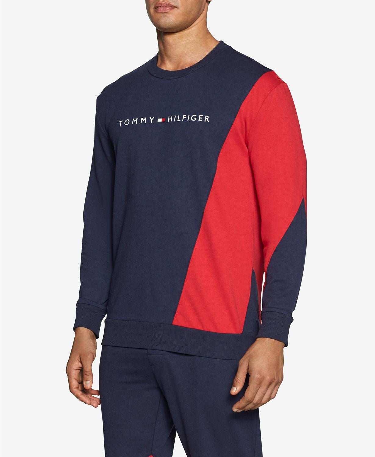 Tommy Hilfiger Modern Essentials Colorblocked Long-sleeve Sweatshirt Mahogany