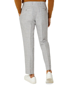 Tommy Hilfiger Modern Fit Flex Stretch Plaid Linen Suit Pants Grey/Tan thumbnail 2