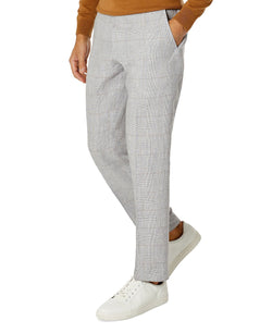 Tommy Hilfiger Modern Fit Flex Stretch Plaid Linen Suit Pants Grey/Tan thumbnail 4