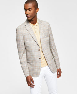 Tommy Hilfiger Modern-fit Brown/cream Plaid Blazer Brown/Cream thumbnail 1