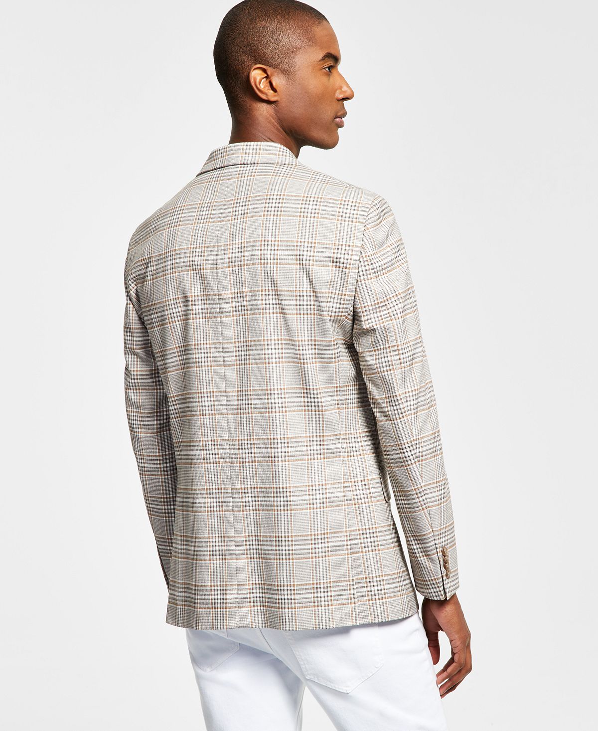 Tommy Hilfiger Modern-fit Brown/cream Plaid Blazer Brown/Cream
