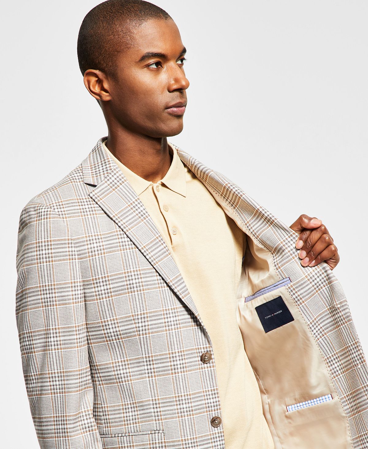 Tommy Hilfiger Modern-fit Brown/cream Plaid Blazer Brown/Cream