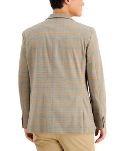 Tommy Hilfiger Modern-fit Oatmeal/gray Windowpane Plaid Blazer Oatmeal Grey thumbnail 2