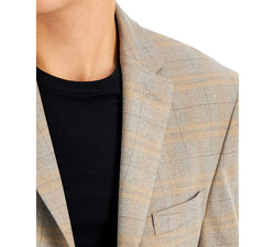 Tommy Hilfiger Modern-fit Oatmeal/gray Windowpane Plaid Blazer Oatmeal Grey thumbnail 3