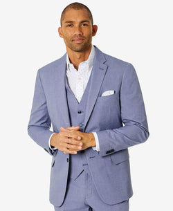 Tommy Hilfiger Modern-fit Th Flex Stretch Chambray Suit Separate Jacket Blue thumbnail 1