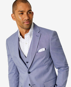 Tommy Hilfiger Modern-fit Th Flex Stretch Chambray Suit Separate Jacket Blue thumbnail 3