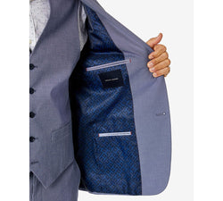 Tommy Hilfiger Modern-fit Th Flex Stretch Chambray Suit Separate Jacket Blue thumbnail 4