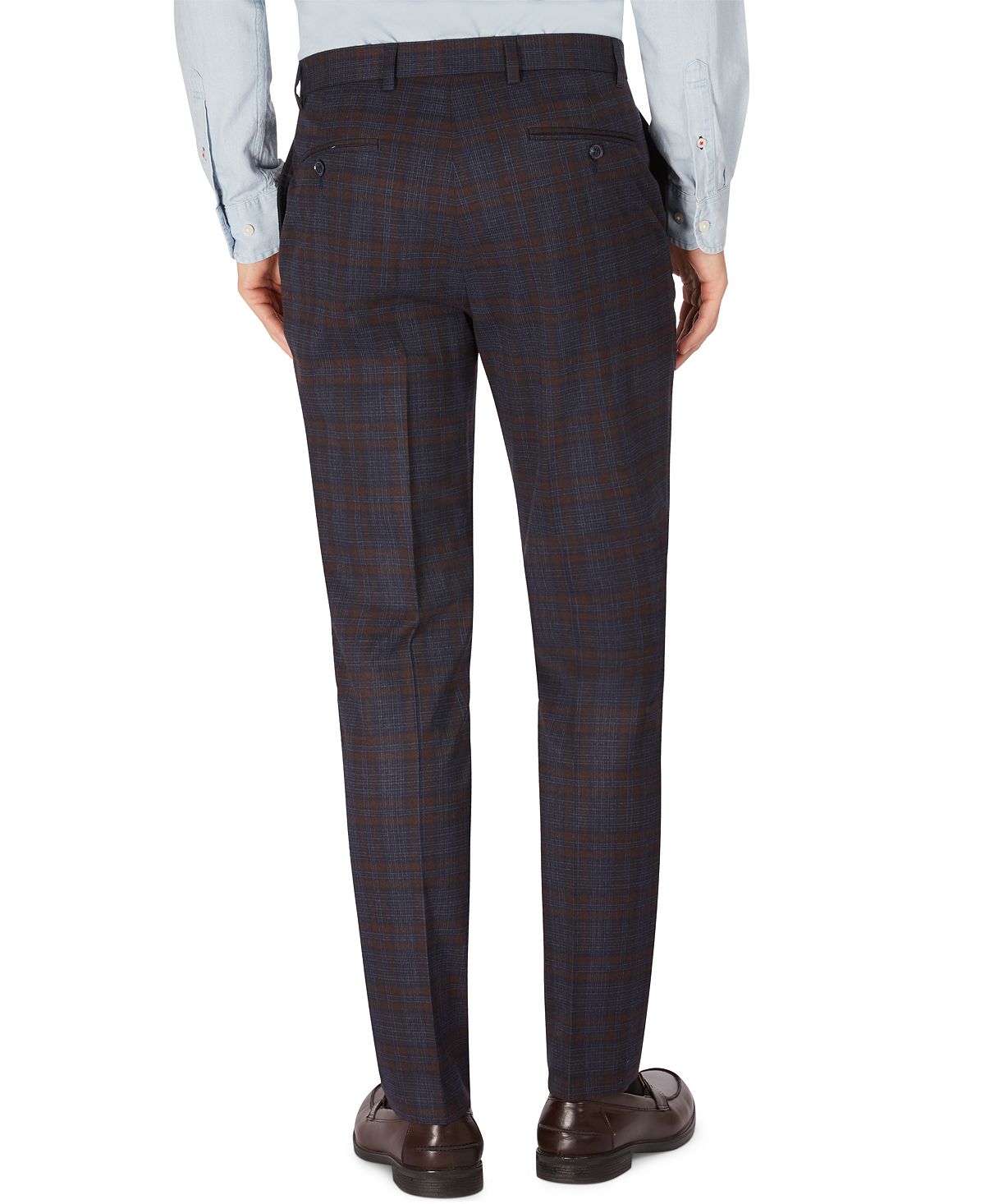 Tommy Hilfiger Modern-fit Th Flex Stretch Patterned Performance Pants Navy Wine Plaid