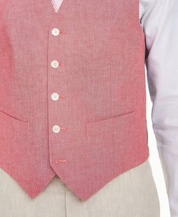 Tommy Hilfiger Modern-fit Th Flex Stretch Red Chambray Vest Red thumbnail 3