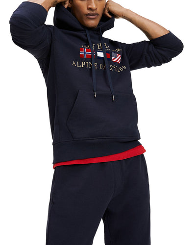 Tommy Hilfiger Multi-flag Graphic Logo Hooded Sweatshirt Desert Sky