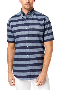 Tommy Hilfiger Peacoat Blue Nite Stripe Classic Fit Shirt thumbnail 1