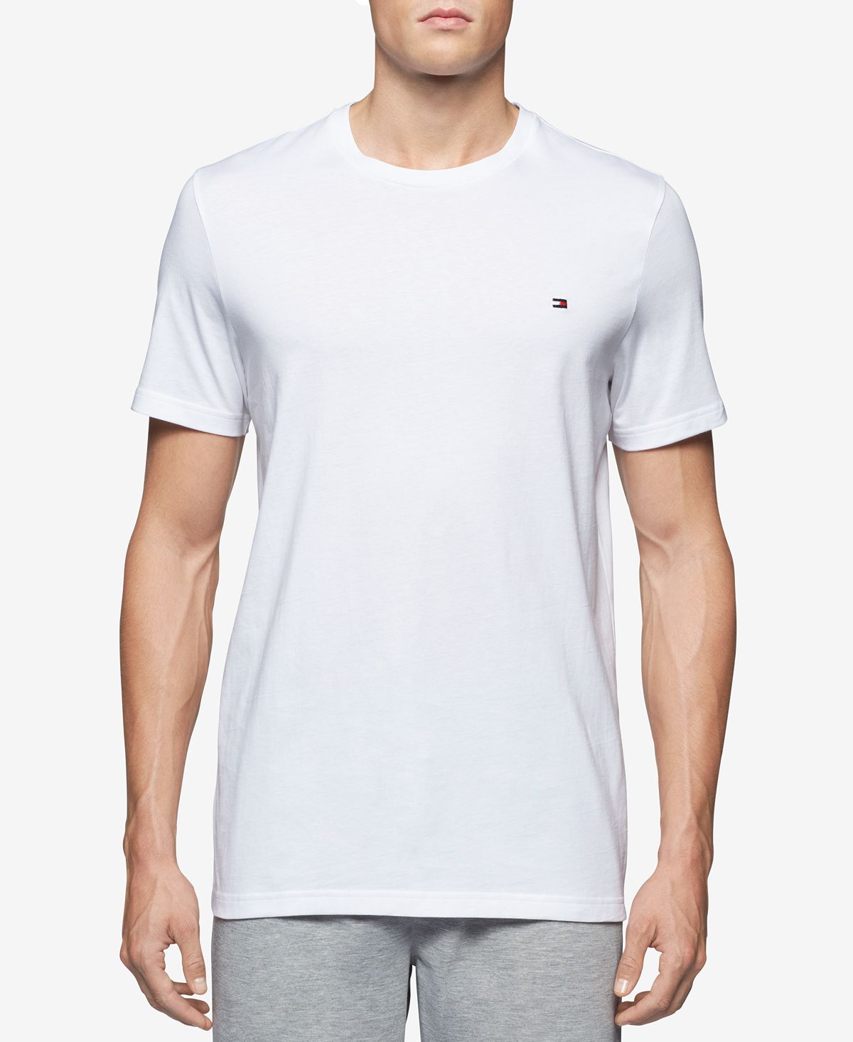 Tommy Hilfiger Ribbed Crew Neck Cotton Undershirt White