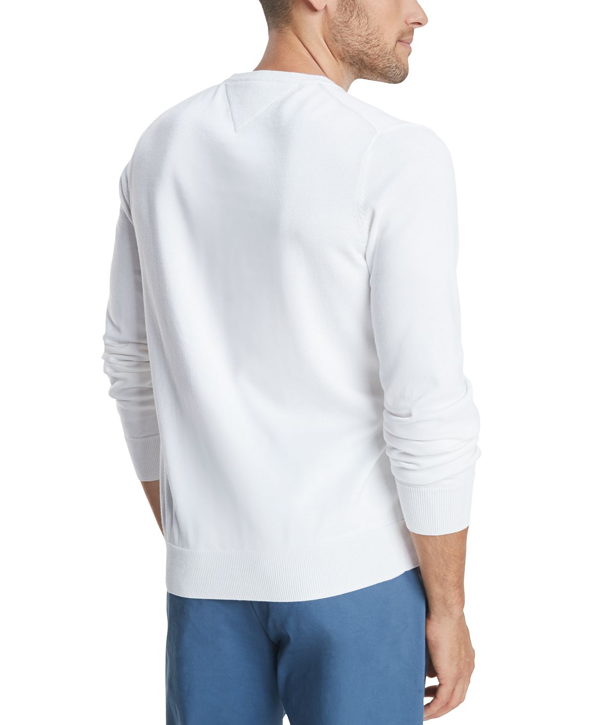 Tommy Hilfiger Signature Regular-fit Solid V-neck Sweater Bright White