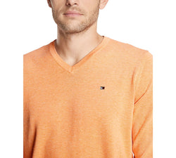 Tommy Hilfiger Signature Regular-fit Solid V-neck Sweater Canteloupe Heather thumbnail 2