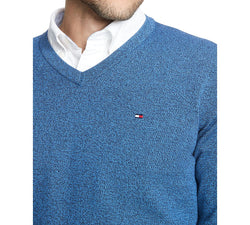 Tommy Hilfiger Signature Regular-fit Solid V-neck Sweater Cobalt / Navy thumbnail 2